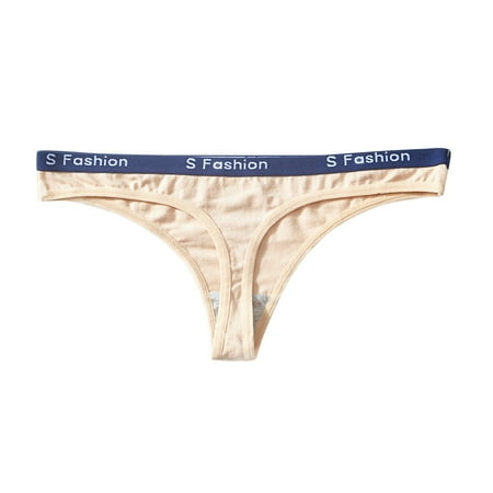 

Zuwimk Cotton Thongs For Women Women s Thongs Cotton Breathable Panties Bikini Underwear Beige XL