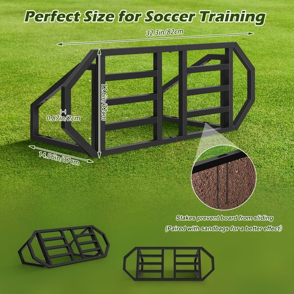 Soccer Rebounder Board - Soccer Wall Kick Back Training Equipment - with 2 Rebound Angles for Ball Passing And Reaction Skills Practice Training