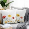 thumbnail image 2 of Pastoral Wild Flowers Outdoor Pillow Covers Pack of 2 Plants Floral Leaves Farmhouse Waterproof Throw Pillow Covers Decorative Cushion Cases for Patio Garden Tent Balcony Couch 26x26 inch, 2 of 8