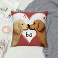 thumbnail image 2 of Heduofu Valentines Day Dog Lumbar Pillow Cover Red Farmhouse Decorations Spring Holiday Decor Throw Cushion Case for Home Couch Polyester Linen White, 2 of 5