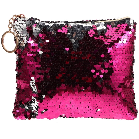 LOLIPPYY Rosy Sequin Woman's Fashion Purse Durable Handbag Perfect for Everyday Use Party Shopping 6.3 x 4.5 x 2.5 Inches