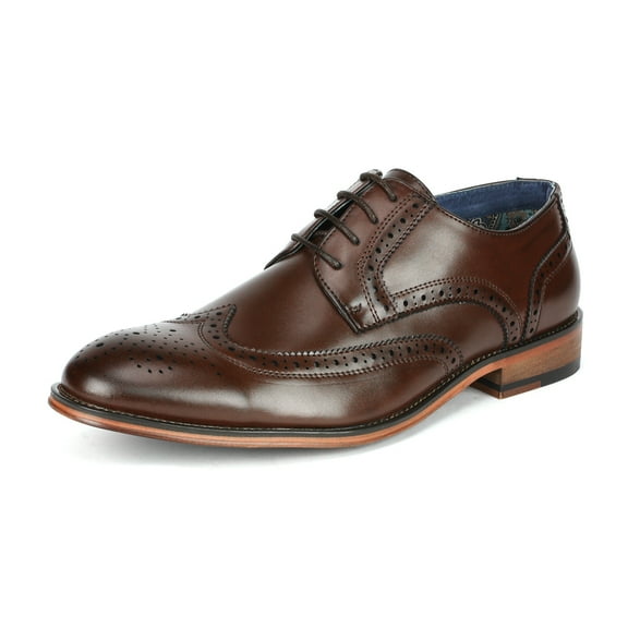 Bruno Marc Mens Classic Oxford Shoes Lace Up Wingtip Business Leather Shoes Louis_1 Dark/Brown Size 6.5
