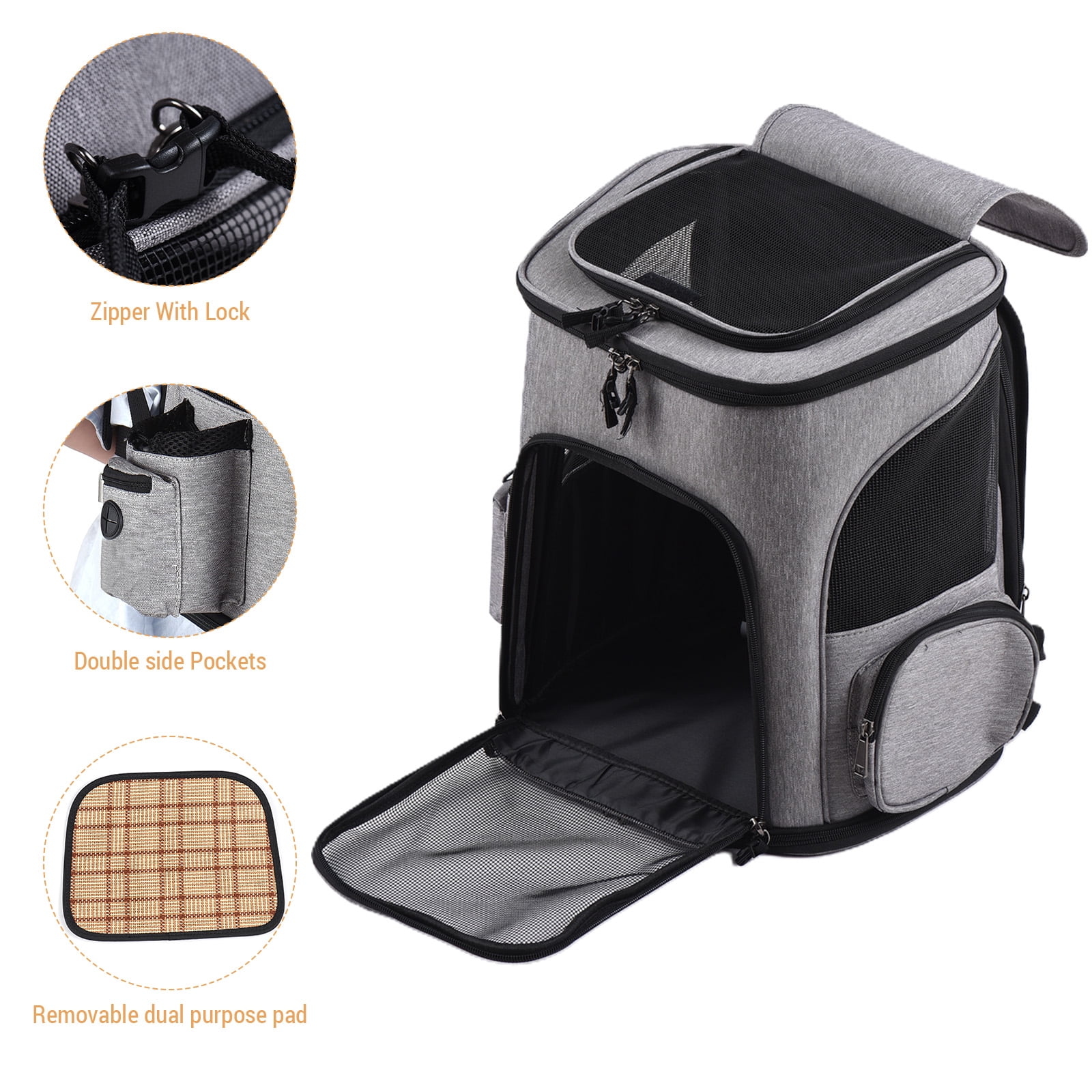 dog backpack carrier Carrying Pet Carrier Backpack for Large Small Cats and Dogs Puppies Safety Features and Cushion Back