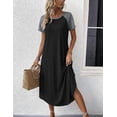 thumbnail image 5 of Ekouaer Nightgowns for Women Bamboo Viscose House Dress Long Night Gowns Short Sleeve Sleepshirt Soft Sleepwear, 5 of 6
