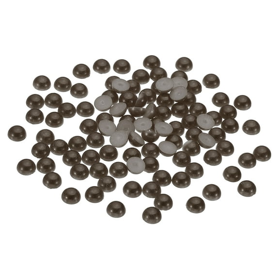 Uxcell 1000Pcs Flatback Pearls Beads for Crafting, 6mm Half Round Resin Beads Flatback Pearls for Nail Charms, Coffee