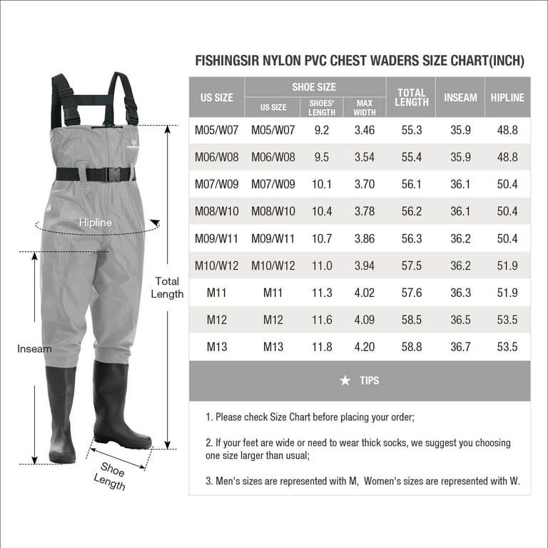 FISHINGSIR Fishing Chest Waders for Men with Boots Mens Womens Hunting –