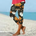 thumbnail image 2 of QATAINLAV Women's Cropped Workout Leggings 2024 Halloween Novelty Printed Legging Capris Casual Milk Silk Soft High Waisted Yoga Capri Pants Lightening Sales Black S, 2 of 5
