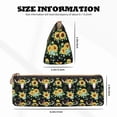 thumbnail image 4 of Xecao Sunflower Skull Boho Print Leather Pencil Case -Stationery Bag Pen Holder for Work & Office, 4 of 5