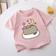 thumbnail image 5 of Pusheens-Camiseta de verano para niña, ropa para niño, Tops de manga corta de dibujos animados, camisetas suaves para bebé, camiseta Kawaii, ropa para niños, regalo, 5 of 5