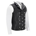 thumbnail image 6 of HOOMEUMY Mens Leather Vest Workout Sleeveless Clothes Fashion 2025 Trendy Classic Solid Coat Turndown Collar Jacket Buttons Design Casual Black XXL, 6 of 9