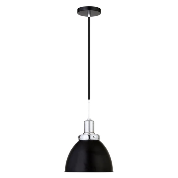 Evelyn&Zoe 12" Blackened Bronze/Polished Nickel Metal Pendant