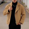 thumbnail image 5 of IWRICH Men's Modern Motorcycle Jacket Lightweight Zip up Long Sleeve Motorcycle Coat Slim Fit Lapel Outdoor Windbreak Khaki XL, 5 of 9