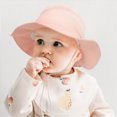 thumbnail image 4 of TOWED22 Baby Sun Hat UPF 50+ Sun Protective Toddler Bucket Hat Summer Kids Beach Hats Wide Brim Outdoor Play Hat for Boys Girls(Pink,3-12 M), 4 of 4