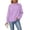 *Purple, variant on ClodeEU Women's Crew Neck Waffle Knit Drop Shoulder Long Sleeve Pullover,Casual Loose Basic Sweatshirt Top Army Green,Women's Plus L