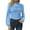 Sky Blue, variant on Long Sleeve Shirts for Women T Shirts Fall Tops Elegant Turtleneck Ruched Ruffle Trim Blouses Dressy Casual Hot Pink 2XL