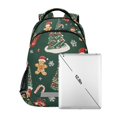 thumbnail image 7 of FORMRS Unisex Backpack Elementary School Travel Bookbag with Reflective Stripes, Yellow Christmas Gingerbread, 7 of 7