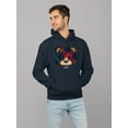 thumbnail image 2 of Argyle Bear Vibes - Classic Plaid Emoji Design Men's Hoodie, 2 of 4