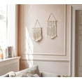 thumbnail image 4 of Eco Friendly Macrame Wall Hanging, Exquisite Craftsmanship Chic Decor, 2 Pcs Set for Boho Home Decor, Symmetrical Design for Living Room, Bedroom (13" L X 10" W, 16" L X 10" W), 4 of 7
