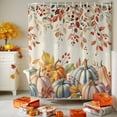 thumbnail image 3 of Shower Curtain 60"W x 72"L Thanksgiving Colorful Pumpkins Orange Leaves Fabric Shower Curtains Set with Hooks Water Repellent Bathroom Curtains Machine Washable Bathroom Accessories, 3 of 6