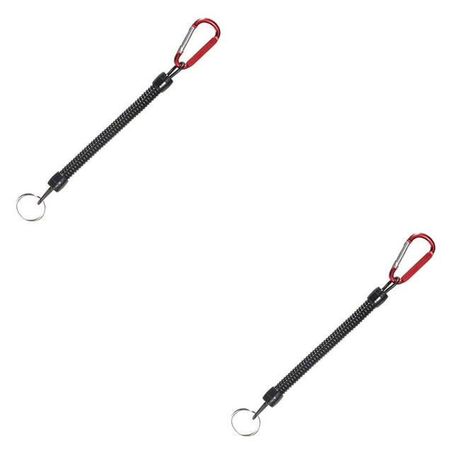 kurtrusly 2pcs Carabiner Anti -Lost Rope sub -Plier Control Fish Buckle Rope Strong Pull Lanyard 6 Color red 2Set
