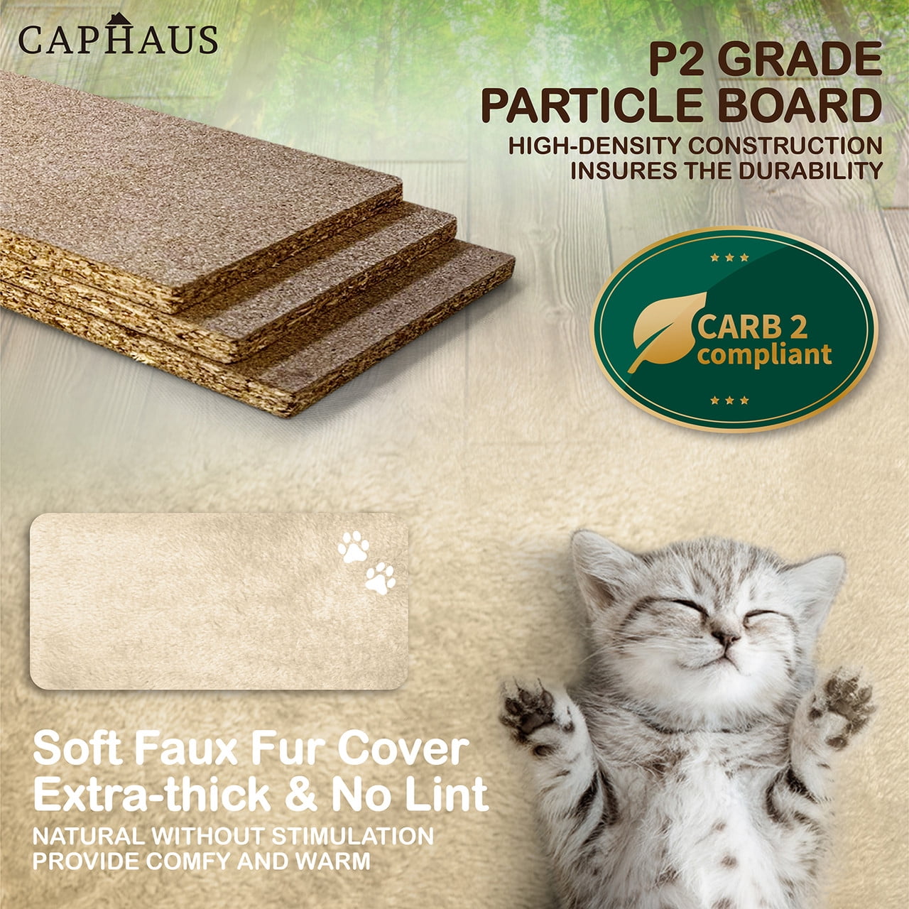 CAPHAUS Tall Cat Tree for Indoor Cats, Modern Cute 70-Inch Cat Climbing Play Tower with Top Perch for Large Cats Kittens, Multi-Level Cat Activity Tree w Scratching Posts, Hammock, Cat Cave Condo