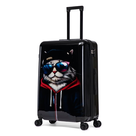 InUSA Cat Print 28-Inch Hardside Spinner Luggage Lightweight & TSA Lock