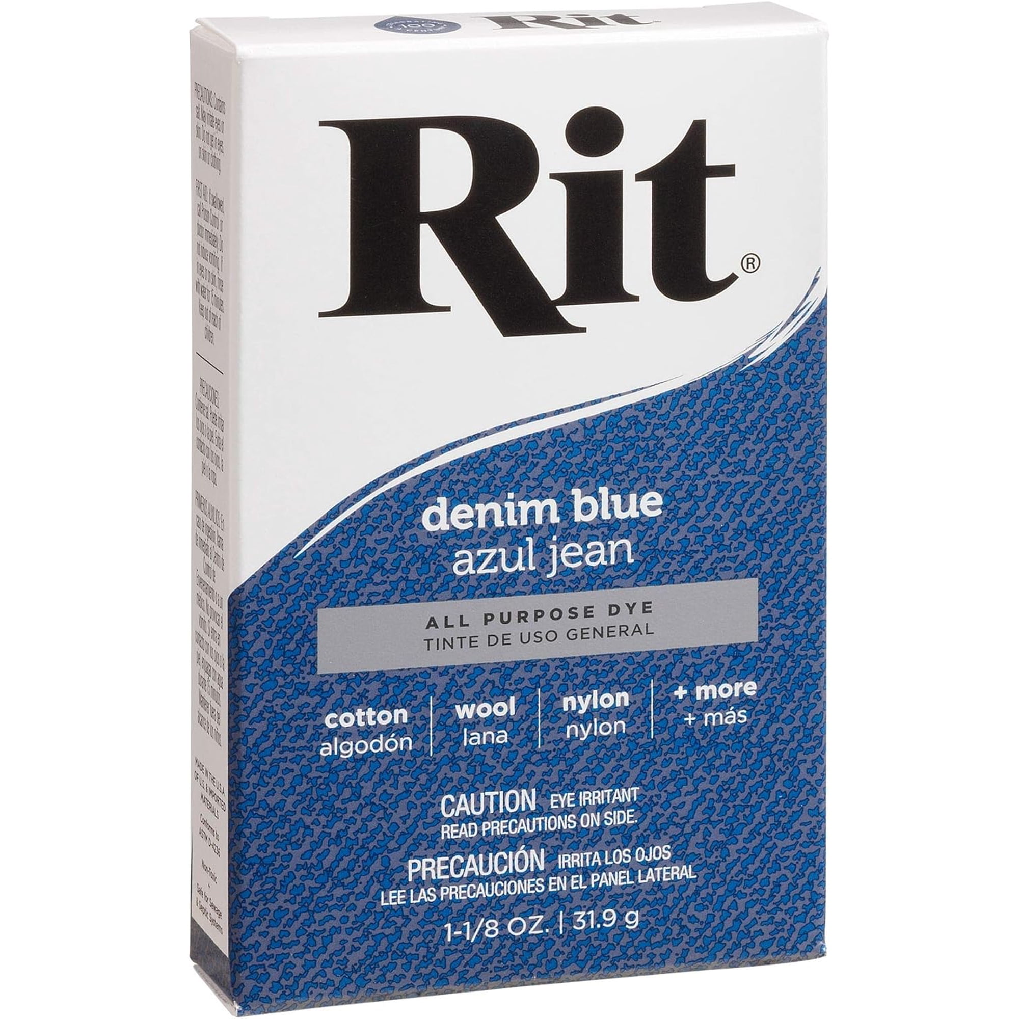 Rit All-Purpose Powder Dye, Denim Blue, 1.125 oz (2 pack)