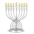 thumbnail image 2 of Aviv Judaica Classic Illumination Electric Menorah with 9 Flickering Flames Bulbs Contemporary Design Hanukkiah Minorah Flameless Chanukah Candles Menurah for Bank Business Home Hanukah Lights Decor, 2 of 5