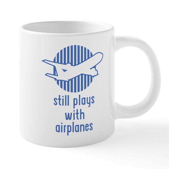 CafePress - Still Plays With Airplanes - 20 Oz White Ceramic Mega Mug