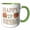 Green/White, variant on 3drose, Pretty Shabby Chic Peach Floral and Stripes Happy 21st Birthday, 15oz Mug