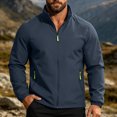 thumbnail image 7 of Men's Watertight Jacket Stand Collar Windproof and Waterproof Jacket Windbreaker Zip Up Coat with Pocket, 7 of 7