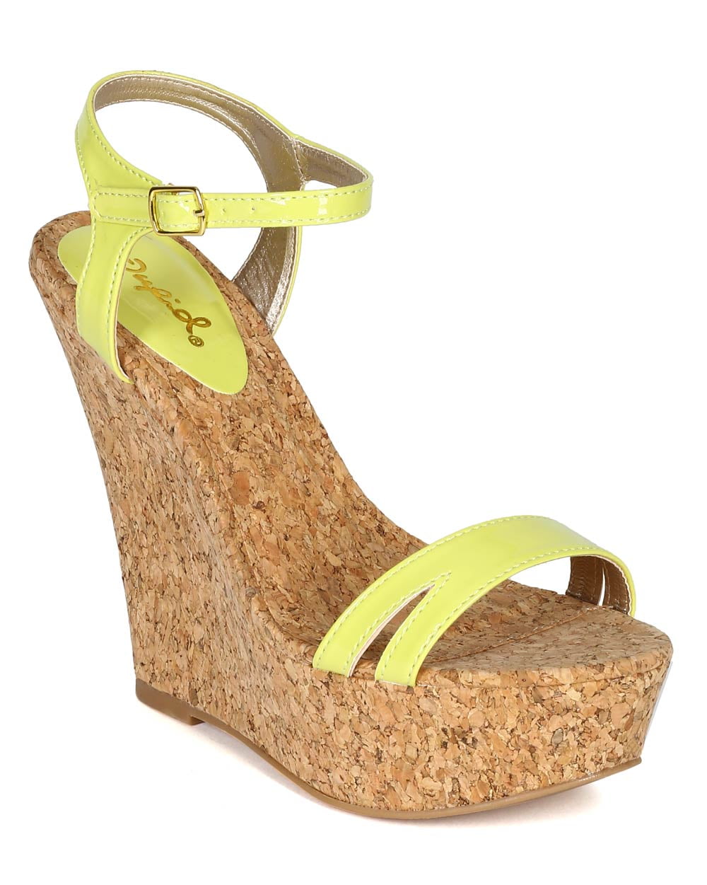 Qupid - Qupid CK59 Women Patent Leatherette Ankle Strap Cork Platform ...