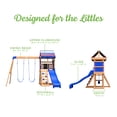 thumbnail image 4 of Backyard Discovery Bay Pointe Cedar Wood Swing Set, Slide, Play Deck, Rock Wall Ladder, 4 of 9