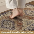 thumbnail image 6 of PABUBE Kitchen Mat 24"x87", Waterproof & Oil Proof Kitchen Rug, Persian Vintage Decor, 0.4" Thick Cushioned Anti Fatigue Kitchen Mat for Floor, Easy Clean, Non-Slip Kitchen Floor Mat, 6 of 9