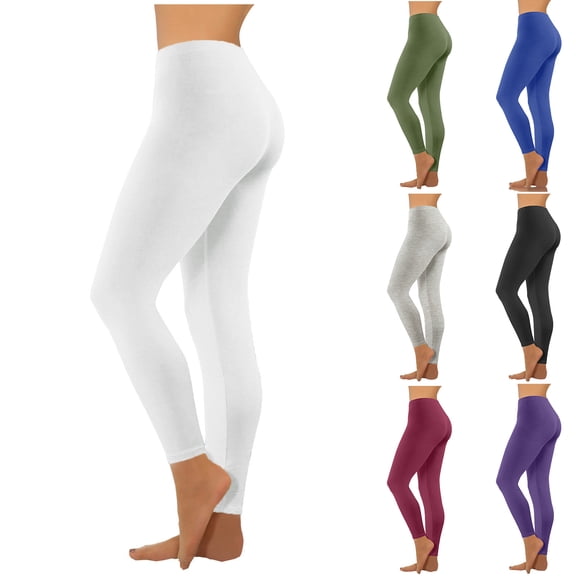Admvng Women's Leggings Summer High Waisted Solid Yoga Gym Pants