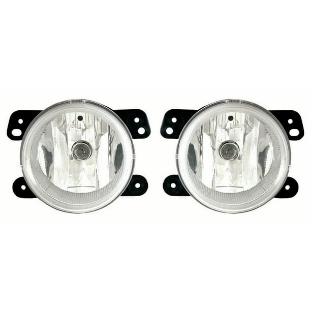 CarLights360 For 2018 JEEP WRANGLER JK Fog Light R=L W/ Bulbs (DOT Certified) Replaces