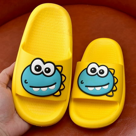 

Slippers for Girls Yellow School Dinosaur Children Cute Cartoon Beach Kids Non Slip Boys Summer Shoes 35