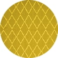 thumbnail image 1 of Ahgly Company Machine Washable Indoor Round Trellis Yellow Modern Area Rugs, 4' Round, 1 of 4
