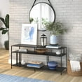 thumbnail image 2 of Evelyn&Zoe Cortland Rectangular TV Stand with Metal Shelves for TV's up to 60", Blackened Bronze, 2 of 9