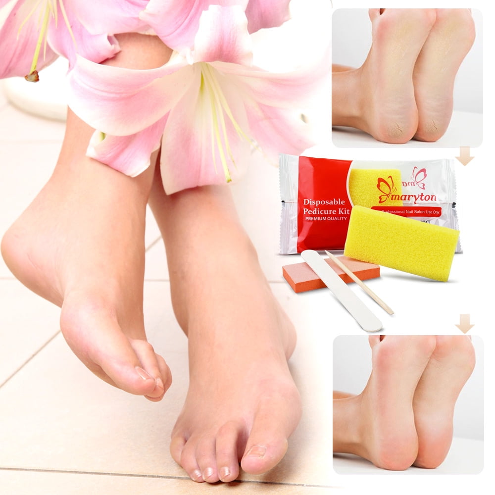 Maryton 800 Sets Case Professional Nail Salon Disposable Pumice Set Pedicure Kit
