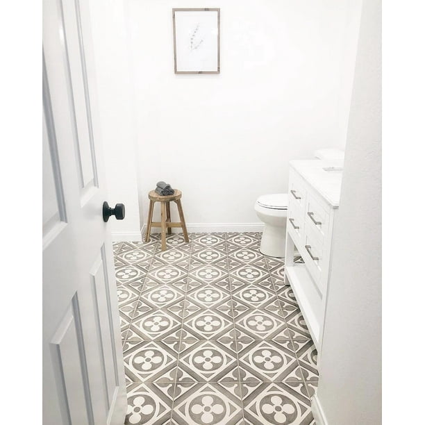 Chateau 12 In X 12 In Fiore Deco Tile In Canvas And Smoke 9 8 Sqft Ctn Walmart Com Walmart Com