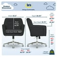 thumbnail image 3 of Serta Ashland Office Desk Chair, Button Tufted Mid-Back, Memory Foam Cushion, Chrome Swivel Base, Charcoal, 3 of 10