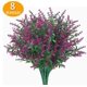 thumbnail image 1 of Flores artificiales flocadas de plástico con lavanda, plantas falsas, ramo de novia para interiores y exteriores, para el hogar, la cocina, la oficina, centros de mesa, decoración navideña, 1 of 5