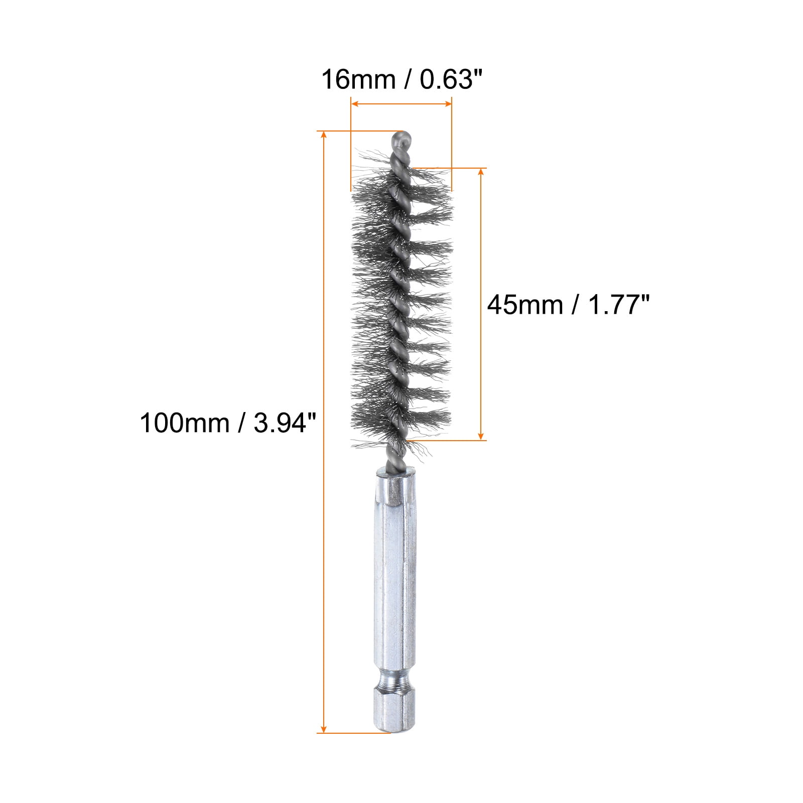 4 Piece Stainless Steel Wire Brush Set For Drills - Hex Shank, 3/8" To 7/8" Diameter, For Cleaning Ports, Bearings, Rust