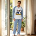 thumbnail image 5 of Raglan Long Sleeve Halloween Pajama Top Matching Straight Leg Sleep Pants Drawstring Elastic Waist Loungewear For Men, 5 of 6