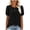 Black-02, variant on Women's Puff Sleeve Babydoll Blouse, Round Neck Buttoned Pleated Front Casual Top for Work & Going Out