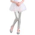 thumbnail image 4 of Girls Metallic Leggings For Toddlers And Kids Stretchy Comfortable Everyday Casual Pants For Spring And Summer Outfits 2025 NEW Girls Pants Silver 5-6 Years, 4 of 4