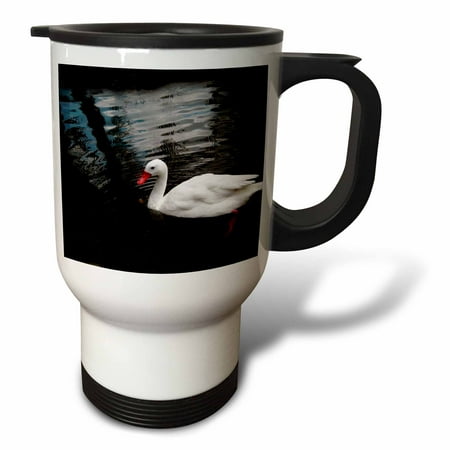 

3dRose White Duck Travel Mug 14oz Stainless Steel
