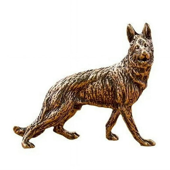 Estatua de perro pastor alemán Vintage  adorno de latón puro  estatuilla en miniatura de Animal  accesorios de decoración de escritorio para sala de estar
