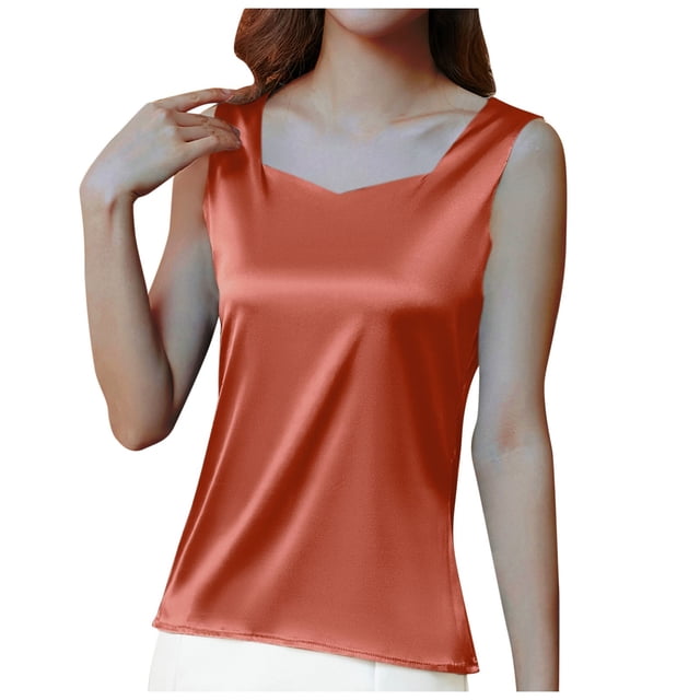 Timegard Plus Size Tank Tops for Women Casual Fashion Sleeveless V Neck Shirts Solid Color Summer Tops
